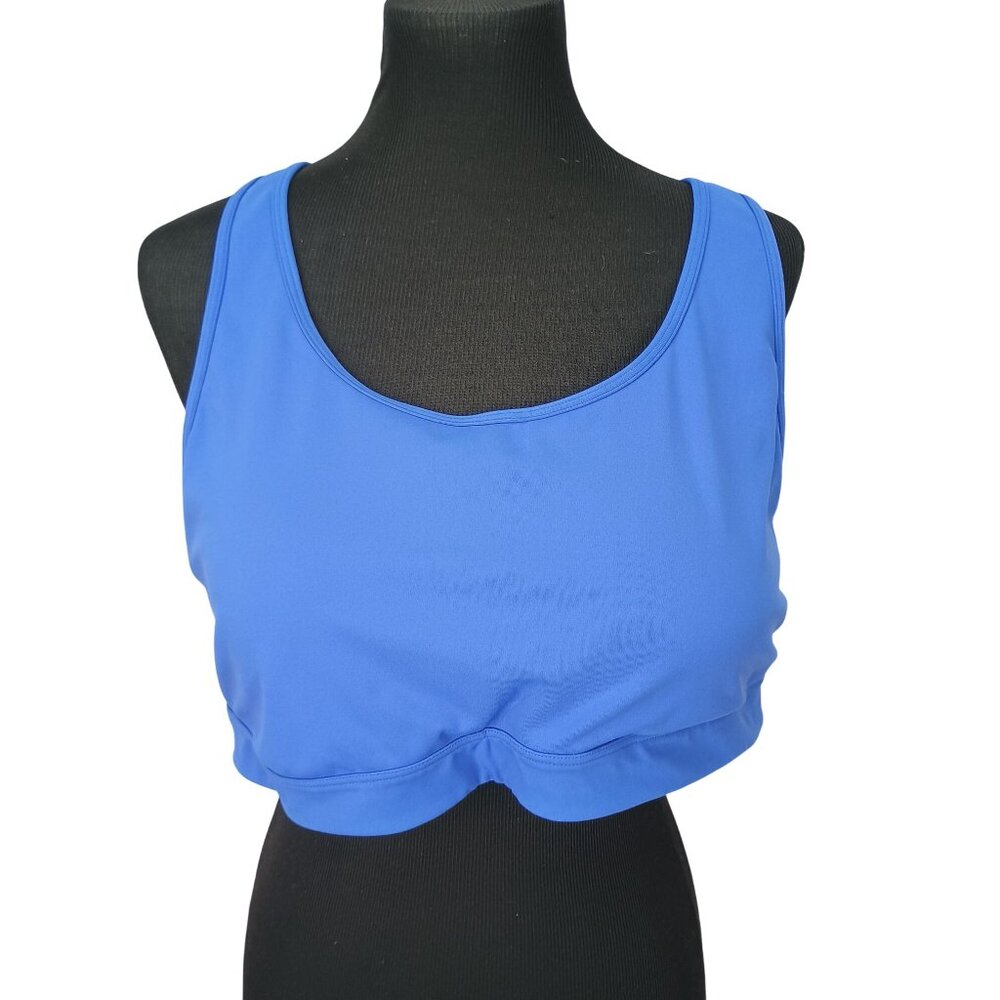 Ideology Blue Sports Bra 3X X-Back Design‎ Womens Activewear